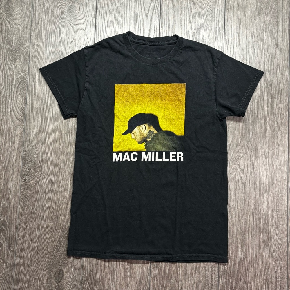 Mac Miller Black Graphic Shirt Small Hip Hop Spell Out